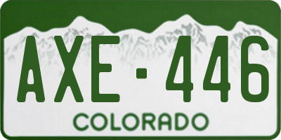 CO license plate AXE446