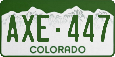 CO license plate AXE447