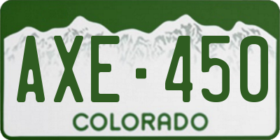 CO license plate AXE450