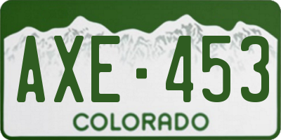 CO license plate AXE453