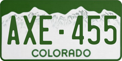 CO license plate AXE455