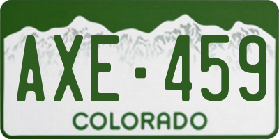 CO license plate AXE459