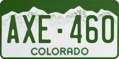 CO license plate AXE460