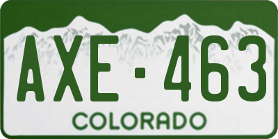 CO license plate AXE463
