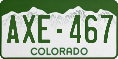 CO license plate AXE467