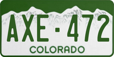 CO license plate AXE472