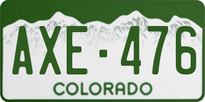 CO license plate AXE476