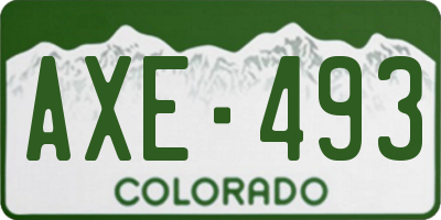 CO license plate AXE493