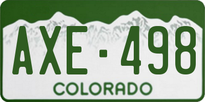 CO license plate AXE498