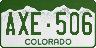 CO license plate AXE506