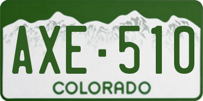 CO license plate AXE510