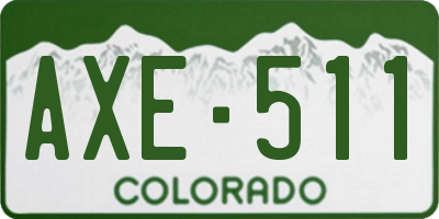 CO license plate AXE511