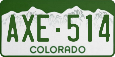 CO license plate AXE514