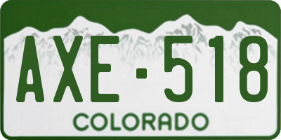 CO license plate AXE518