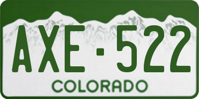 CO license plate AXE522