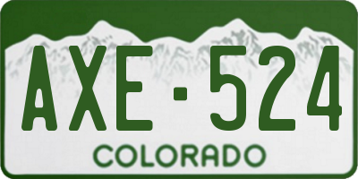 CO license plate AXE524