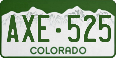 CO license plate AXE525