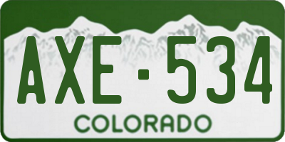 CO license plate AXE534