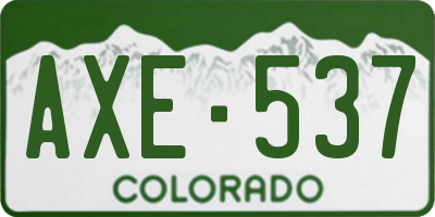 CO license plate AXE537