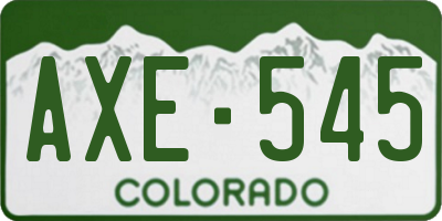 CO license plate AXE545
