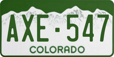 CO license plate AXE547