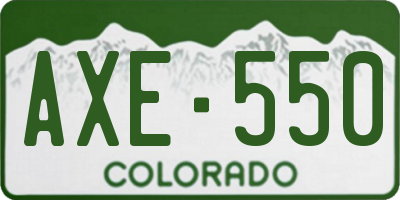 CO license plate AXE550