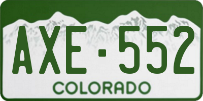 CO license plate AXE552