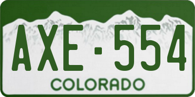 CO license plate AXE554