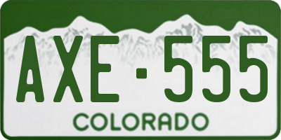 CO license plate AXE555