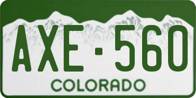 CO license plate AXE560