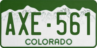 CO license plate AXE561