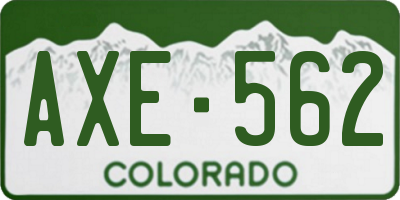 CO license plate AXE562