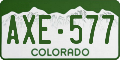 CO license plate AXE577