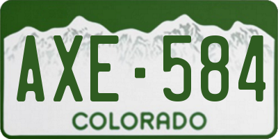 CO license plate AXE584
