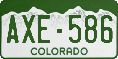 CO license plate AXE586