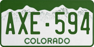 CO license plate AXE594