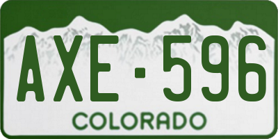 CO license plate AXE596