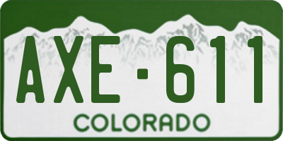 CO license plate AXE611