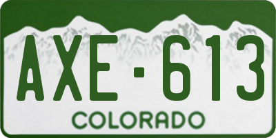 CO license plate AXE613