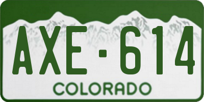 CO license plate AXE614