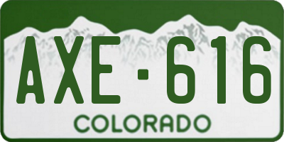 CO license plate AXE616