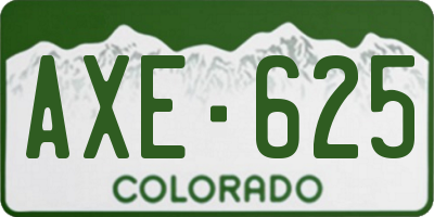 CO license plate AXE625