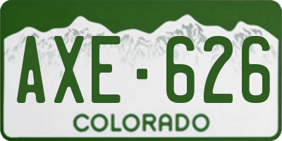 CO license plate AXE626