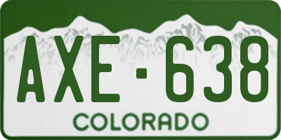 CO license plate AXE638