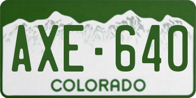 CO license plate AXE640