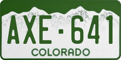 CO license plate AXE641