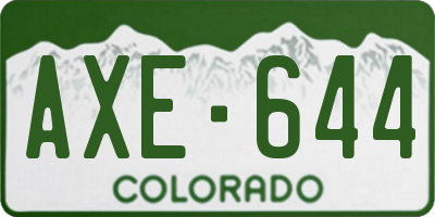 CO license plate AXE644