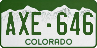 CO license plate AXE646