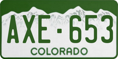 CO license plate AXE653