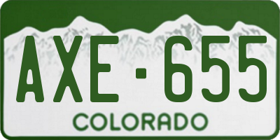 CO license plate AXE655